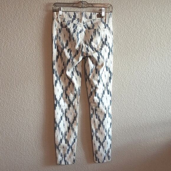 PAIGE Jeans Verdugo Ultra Skinny Jean Alexandria Ikat Blue White Aztec Print 26 - Picture 6 of 15